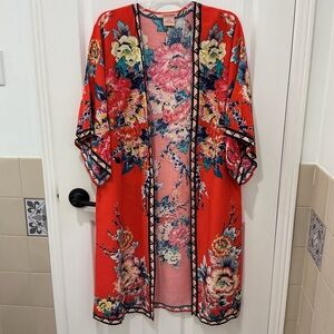 Red Open-Front Kimono